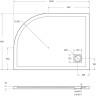 Душевой поддон из литьевого мрамора 120x90 см BelBagno TRAY-MR-UNO-RH-120/90-550-35-W-L